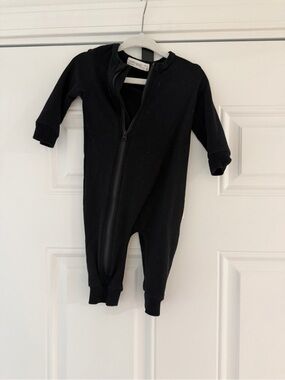 Miles Black Onesie Zip Up